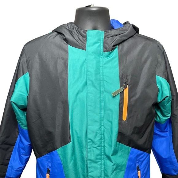 Champion Hooded Jacket Youth Large 12/14 Color Block Winter Jacket - Picture 1 of 11